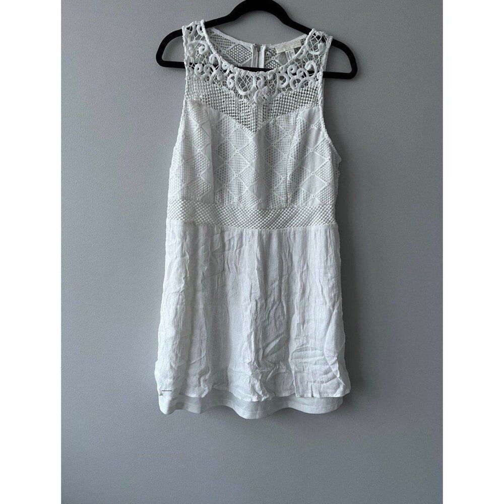 Forever 21 White Crochet Lace Fit & Flare Mini Dress Plus Size 0X